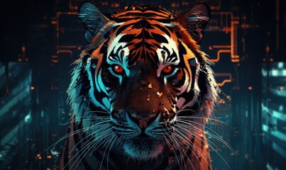 Tiger cinematic background - Powered by Adobe