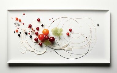 An image of a finished dish from a vegetarian menu. Concept of vegetarianism and healthy eating
