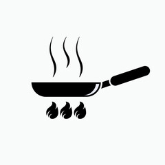 Fry Pan Icon. Utensil, Kitchenware Symbol.