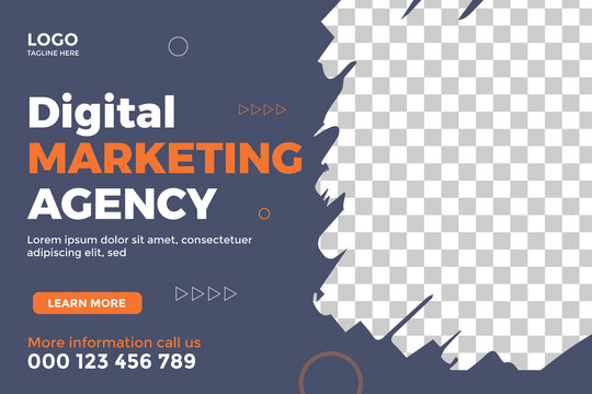 Digital marketing agency social media post design, digital marketing promotion square facebook post layout, corporate business marketing instagram template