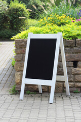 Signboard mockup or template with copy space. Blank chalkboard Welcome sign mockup for wedding decoration.