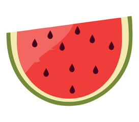 Juicy watermelon slice vector