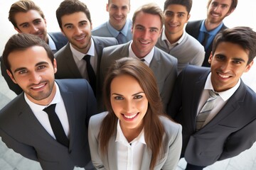 Fototapeta premium a team of business men and women stood together,