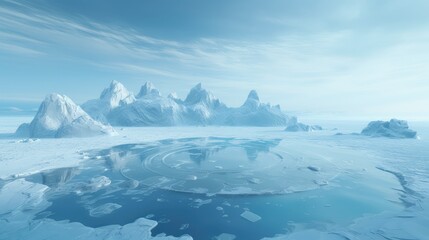 cold icy island polar illustration snow sea, glacier water, landscape winter cold icy island polar