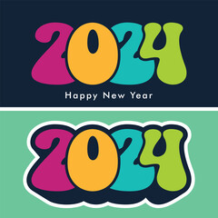 Happy new year 2024 with colorful design template. 2024 new year celebration concept with EPS 10, suitable for web and greeting cards