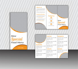 Fast food trifold brochure flyer template design, Food menu trifold brochure, food menu Brochure