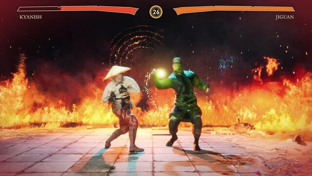 Suffering the defeat in the combat vs fight against the internet enemy. Player defeated by the online opponent in the vs combat computer game battle. Defeat screen after a round of vs combat simulator