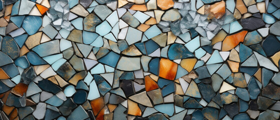 Multicolored mosaic. Colorful tiles. Colors of the rainbow. Close-up of smalta