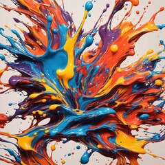 Vibrant Liquid Motion: Abstract Paint Splashing
