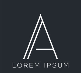 Minimal Letter 'A' Logo Design Illustration Template.
