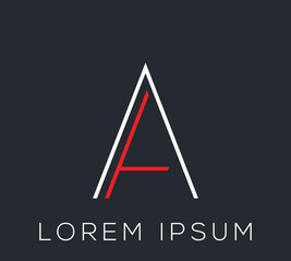 Minimal Letter 'A' Logo Design Illustration Template.