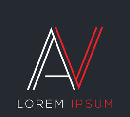 Minimal Letter 'AV' Logo Design Illustration Template.