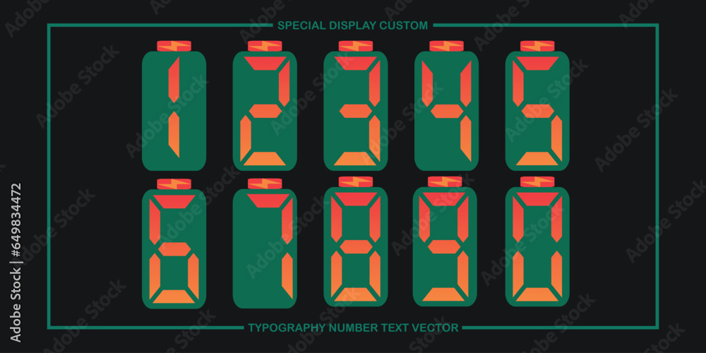 Aufkleber assorted digital custom vector numbers. minimum. color gradation. dark. banner network. 3d effect. d