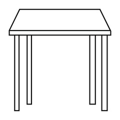 Vector image of a dining table in black and white for use in teaching materials. or preschool and home training for parents and teachers. Let the children learn vocabulary.