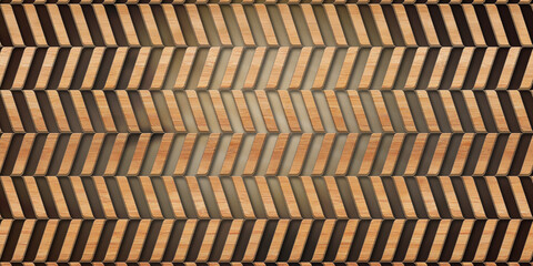 Oak Wood Seamless geometric pattern background with Card Board Style Effect
