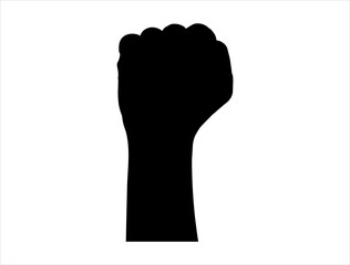 Fist silhouette vector art white background