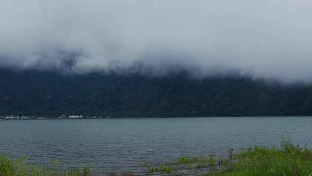 The Scenery of Munduk area at North Bali, fog on the top of trees. High quality 4k footage
