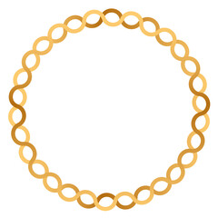 Golden Chinese Pattern Circle Frame Border Vector