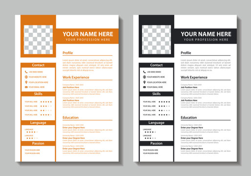 Clean Modern Resume and Cover Letter Layout Vector Template for Business Job Applications, Minimalist resume cv template, Resume design template, cv design, multipurpose resume design minimal Design