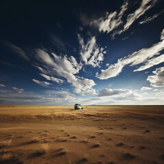 Obraz premium Off road car in the middle of the savannah