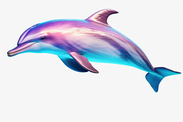 holographic dolphin on a white background