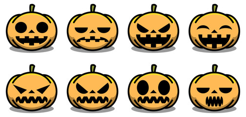 Pumpkin decoration icon for Halloween