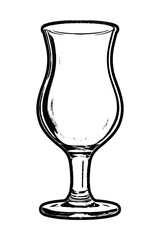 Empty drinking glass retro stencil illustration stamp with distressed grunge texture isolated on transparent background