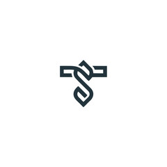 Minimal Letter ST TS or T Logo Design Vector Template