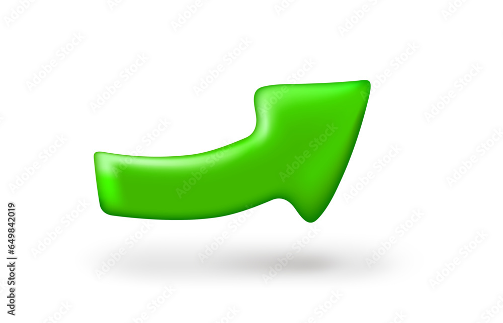 Poster Green UP arrow sign. 3d vector element
