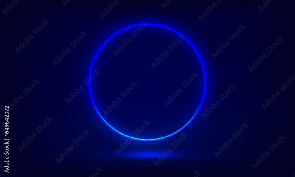 Aufkleber abstract background with glowing circle neon frame. 3d vector illustration