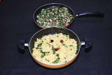 lemon rice with lady finger fry South Indian recipe