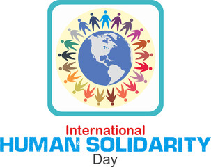 International Human Solidarity Day poster and banner with transparent background. Easy to reuse in media and web for printing greeting card idea. PNG file