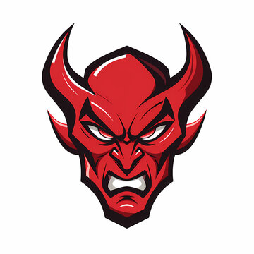 Devil Head Cartoon Illustration 