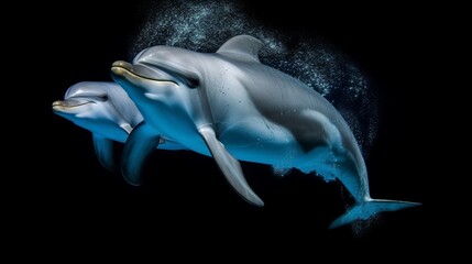 baby dolphin single color background UHD 8k Generative Ai