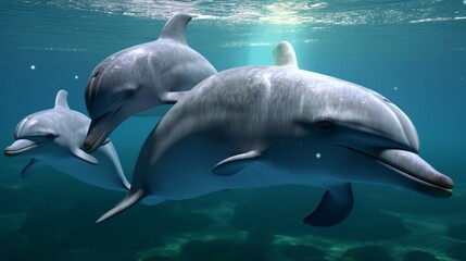 baby dolphin single color background UHD 8k Generative Ai