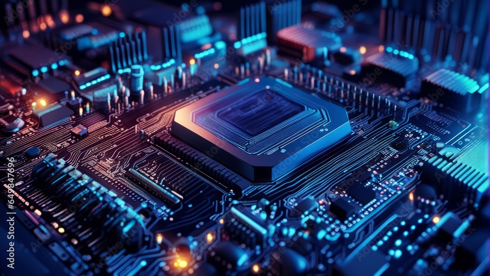 Poster technology background_technology background of the abstract computer motherboard