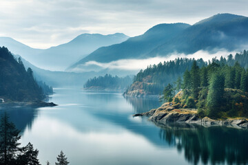 Fototapeta premium British Columbia, West Canada, Landscape Background with stunning mountains and lakes