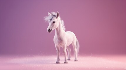 Obraz na płótnie Canvas baby unicorn single color background Generative Ai