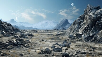 surface lunar planet landscape illustration outer universe, cosmos futuristic, sky astronomy surface lunar planet landscape