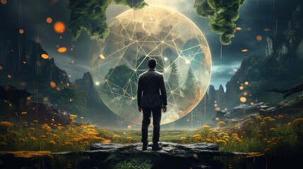 Fototapeta premium Sustainability with business, Generative AI