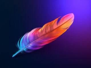 Vibrant bold gradient feather 