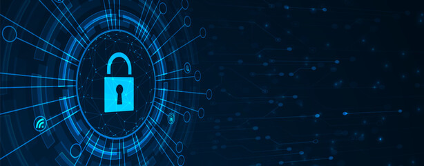 Cyber security and information or network protection. Future technology web services for business and internet project
