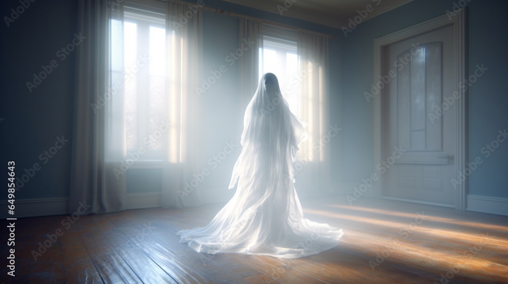 Poster 3d rendered ghost.generative ai