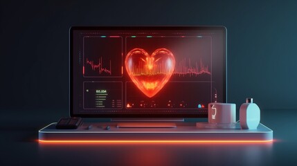 3d render product photography heartrate monitor medica.Generative AI
