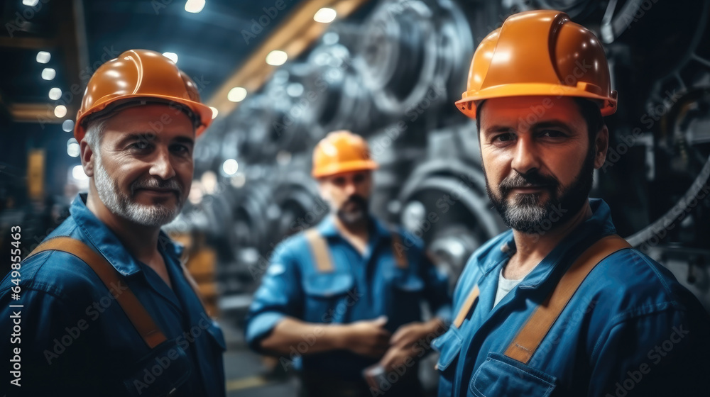 Poster engineer team full skill quality for maintenance and training worker in industry factory.