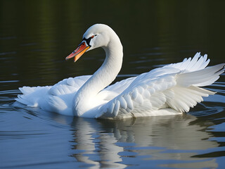 Obraz premium swan on the lake high quality photo 
