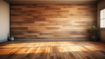 Empty Wooden wall and wooden floor.
