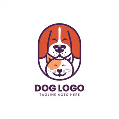 Cute dog logo vector illustration