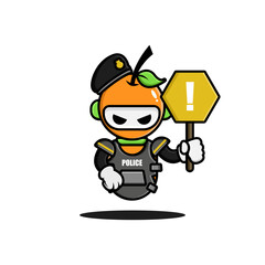 Robot police orange mascot character