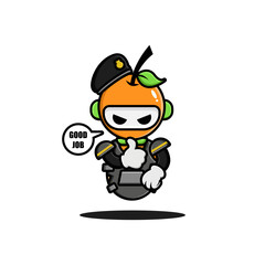 Robot police orange mascot character